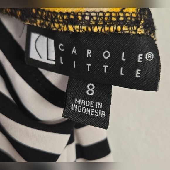 Carole Little Womens Size 8 Black And White Floral Sundress Halter Maxi Dress - Picture 6 of 7